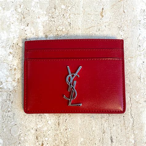 ysl red wallet silver bucklet|YSL card holder.